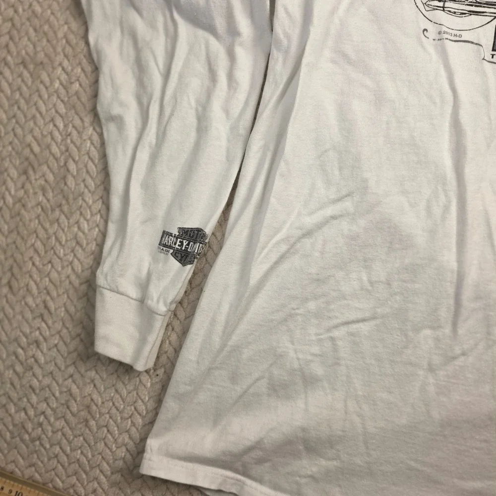 Harley Davidson Motorcycles‎ Long Sleeve Graphic T Shirt Men's XXXL White